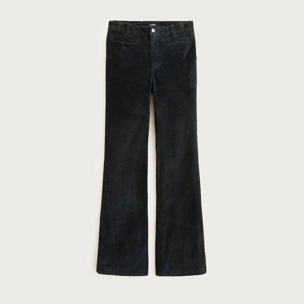 NWT J. Crew Vintage Flare Pant Black Corduroy 23 Petite